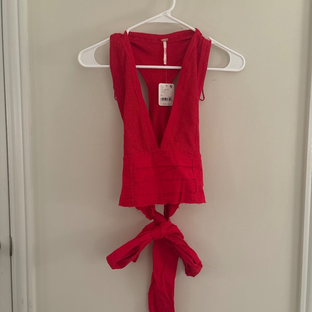 NWT Free People Red Crop Top